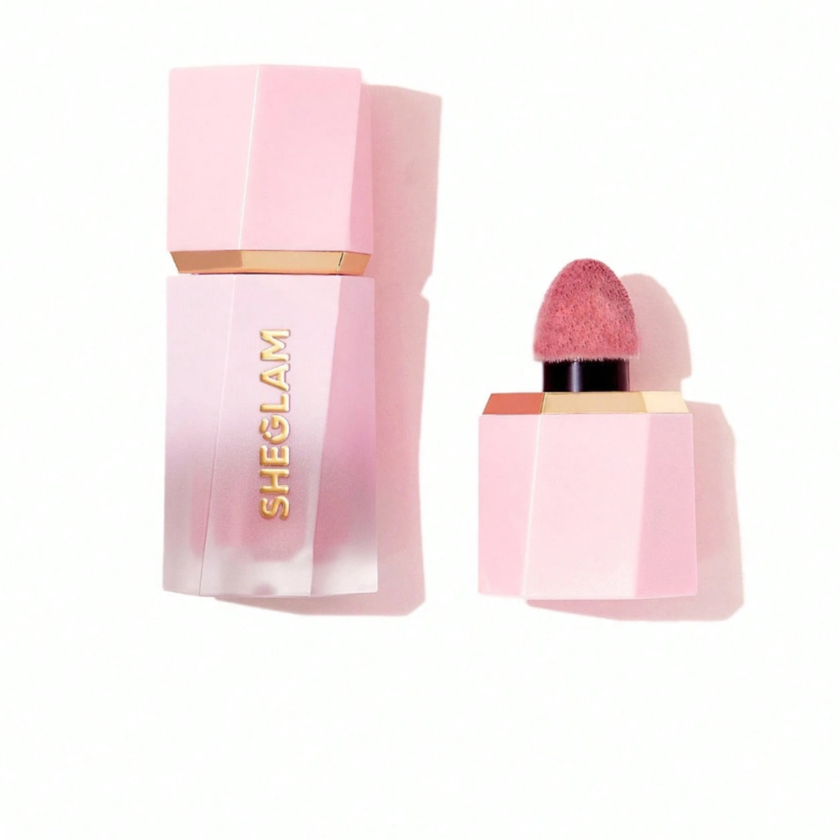 SHEGLAM Color Bloom Liquid Blush in Love Cake + 15-Piece Makeup Brush & Sponge Bundle