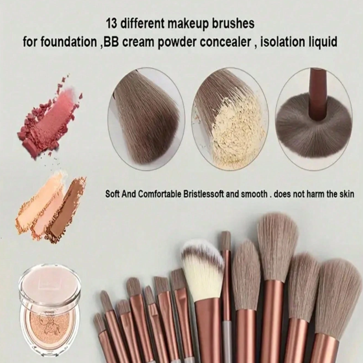 SHEGLAM Color Bloom Liquid Blush in Love Cake + 15-Piece Makeup Brush & Sponge Bundle